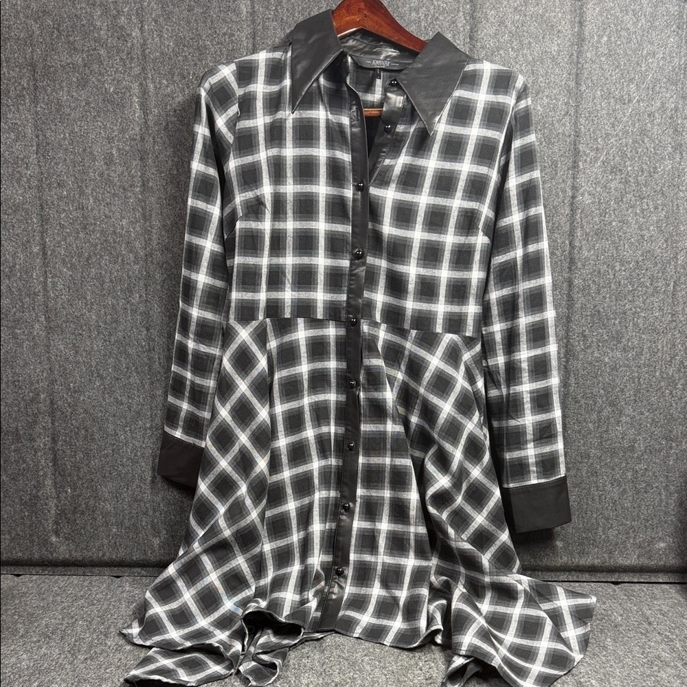 Killstar Black and White Asymmetrical Dress